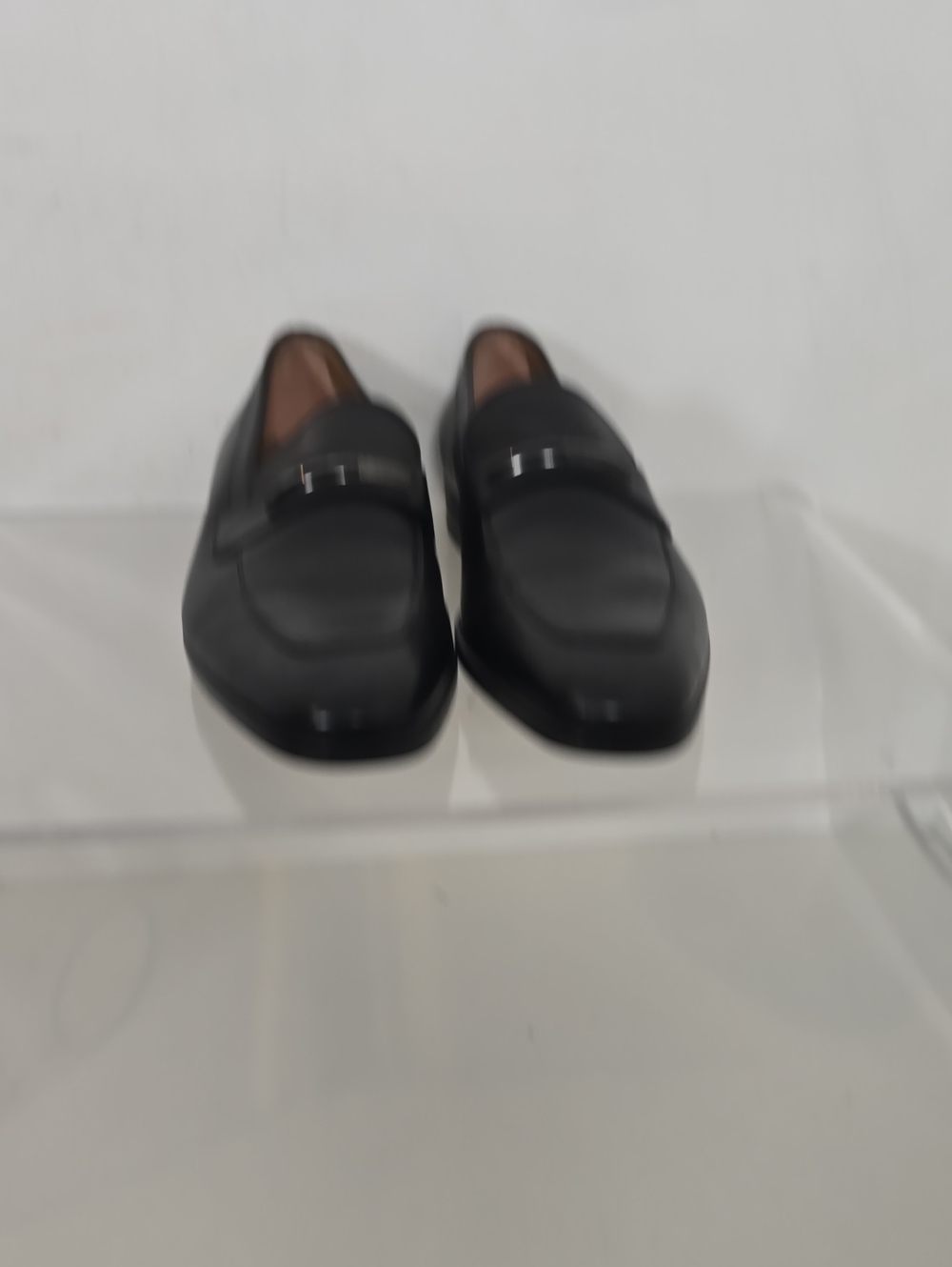 HUGO BOSS Men’s Black Leather Slip-On Loafers